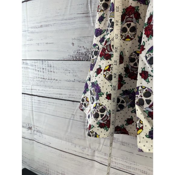 Hell Bunny Dress Day of Dead Sugar Skulls Women's M Sleeveless Rockabilly - Picture 5 of 12